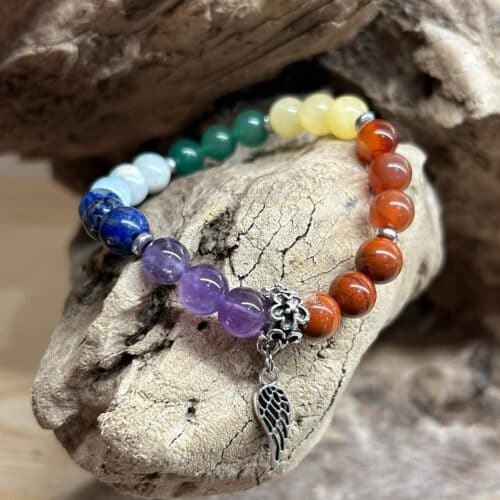 Bracelet chakras breloque fait main en pierres naturelles – harmonie et équilibre énergétique